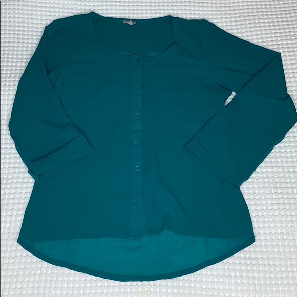 Teal Charlotte Russe blouse - Picture 4 of 9